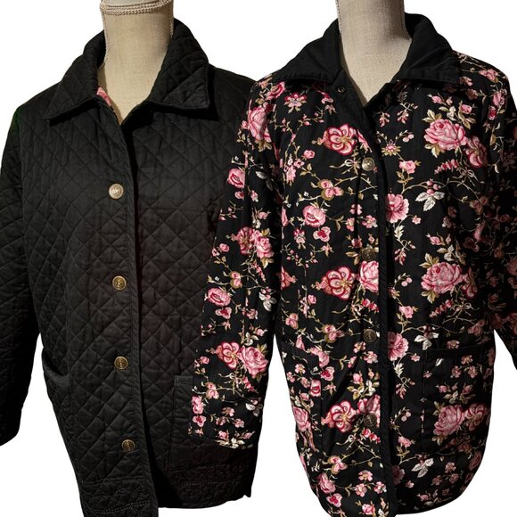 Handmade Reversible Floral Quilted Jacket – Women’s Medium - Picture 1 of 11